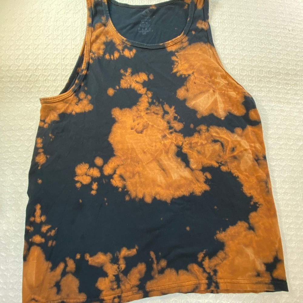 Black Fruit of the Loom bleached tie-dyed tank